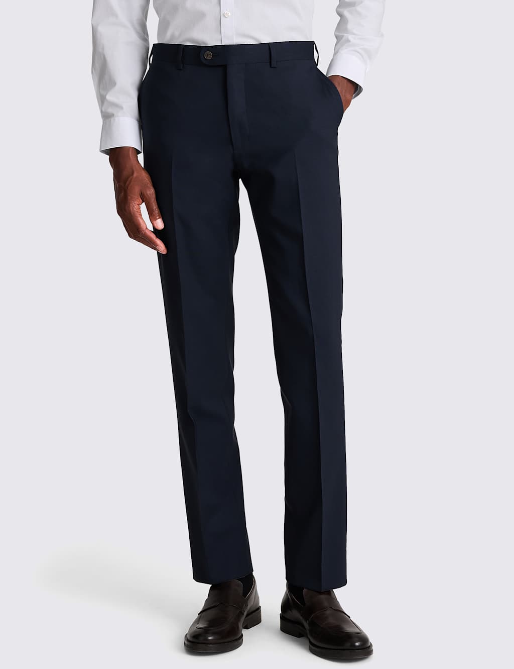 Moss Men's Tailored Fit Italian Pure Wool Suit Trousers - 30 - Navy - Available at M&S
