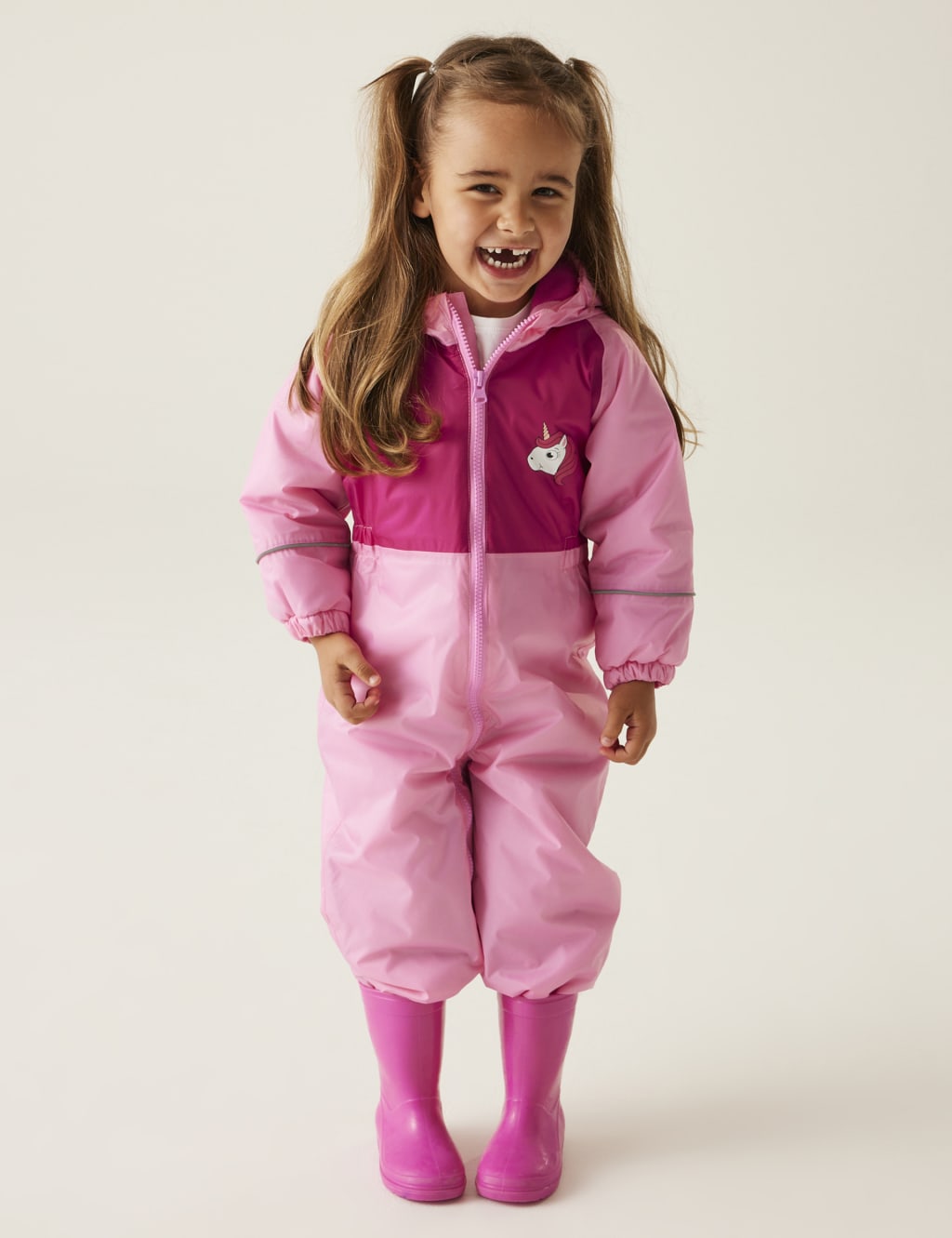 Regatta Girls Mudplay III Unicorn Puddlesuit (6 Mths-6 Yrs) - 12-18 - Pink, Pink