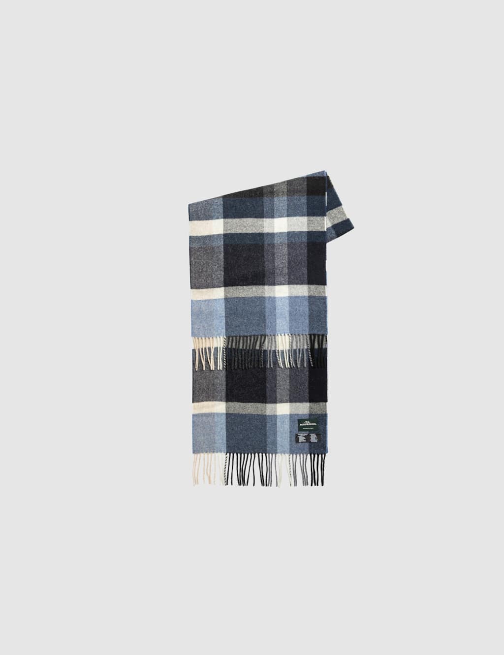 Rodd & Gunn Men's Pure Wool Checked Scarf - Blue Mix - Available at M&S