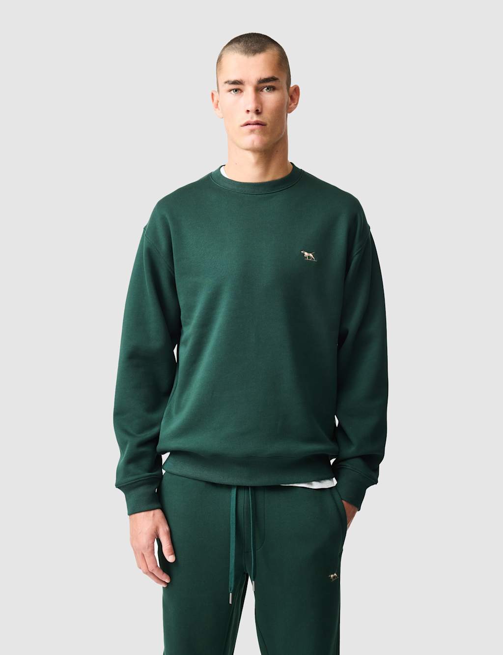 Rodd & Gunn Men's Otago Cotton Rich Crew Neck Sweatshirt - M - Dark Green - Available at M&S