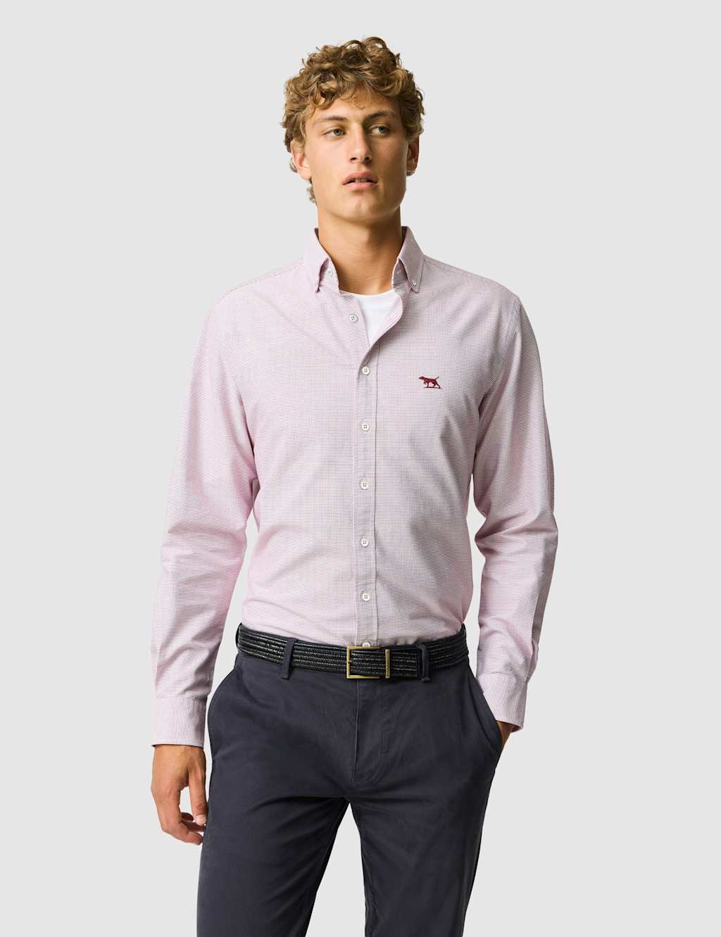 Rodd & Gunn Men's Slim Fit Pure Cotton Oxford Shirt - XL - Light Pink Mix - Available at M&S