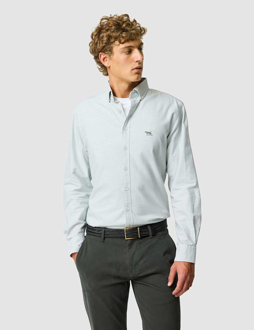 Rodd & Gunn Men's Slim Fit Pure Cotton Oxford Shirt - XL - Green Mix - Available at M&S