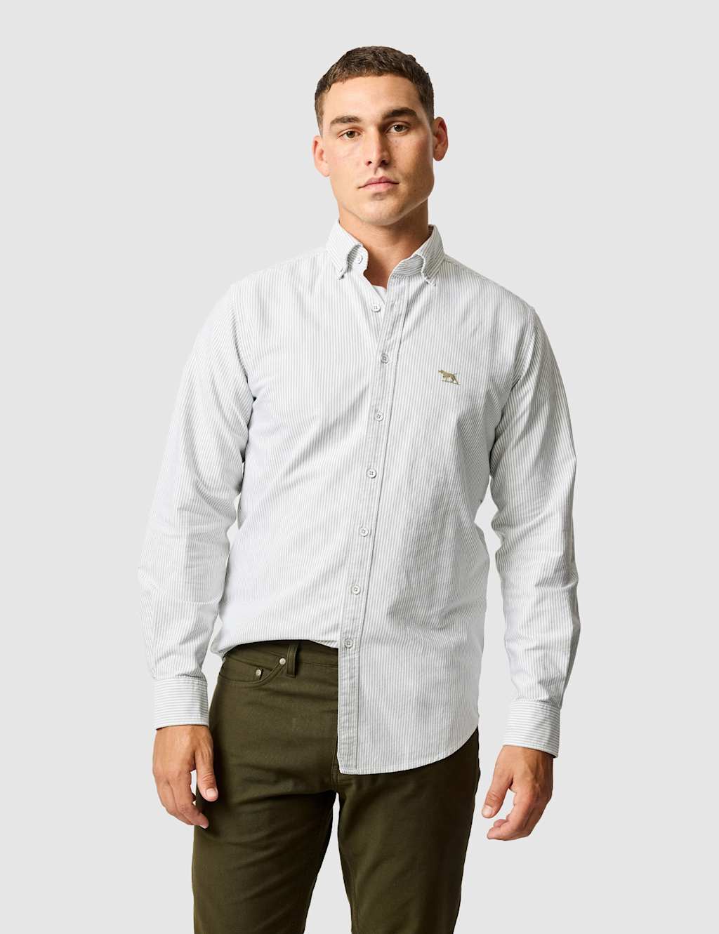 Rodd & Gunn Men's Slim Fit Pure Cotton Striped Shirt - XL - Green Mix - Available at M&S