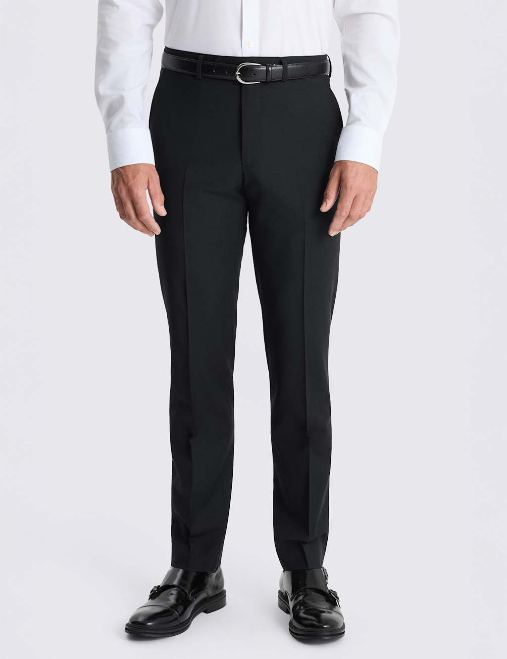 Moss Men's Tailored Fit Wool Blend Performance Suit Trousers - 40 - Black - Available at M&S