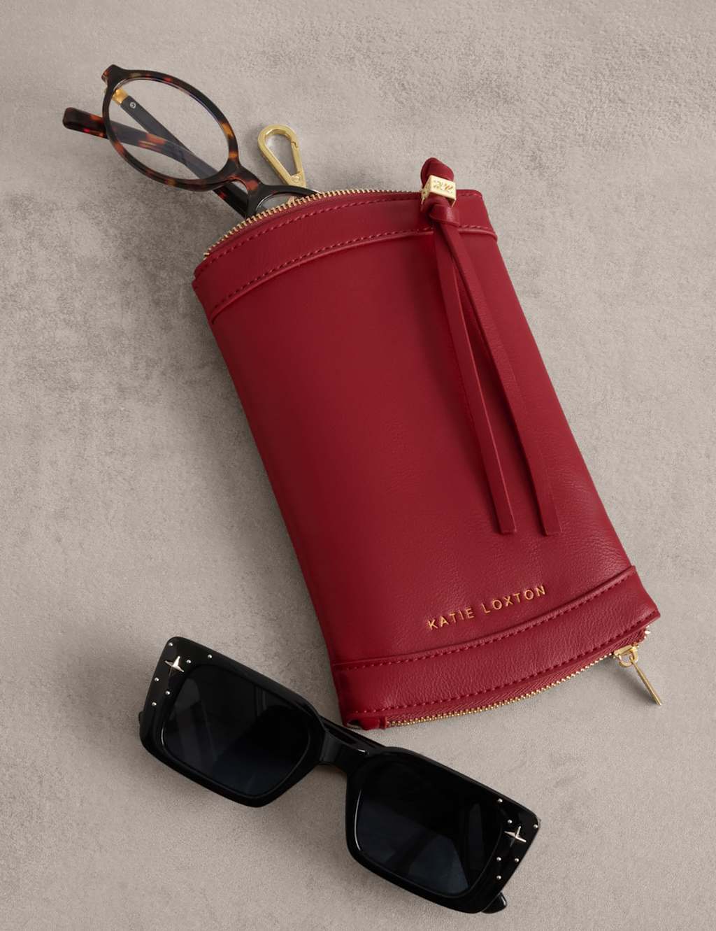 Katie Loxton Women's Faux Leather Duo Glasses Case - Red - Available at M&S