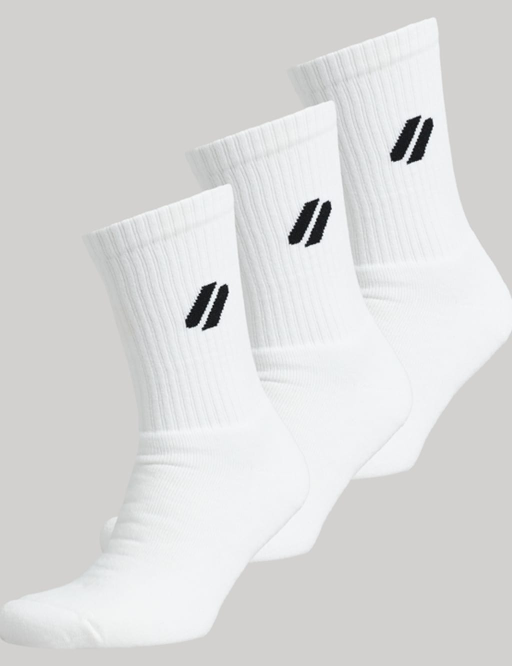 Superdry & Co 3pk Logo Embroidered Sports Socks White