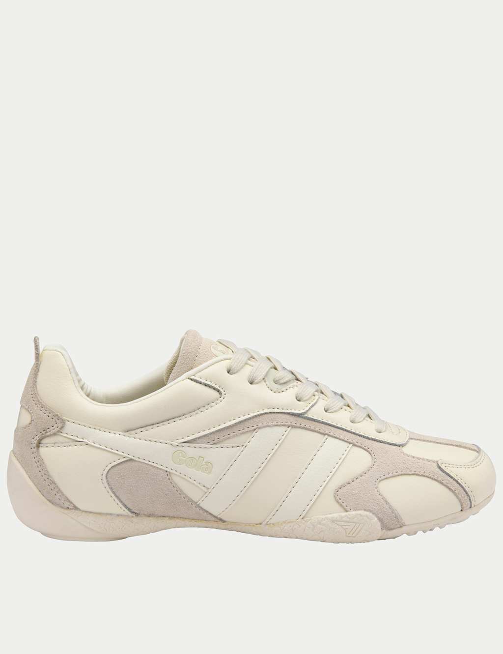 Gola Women's Corva Leather Lace Up Trainers - 6 - Cream Mix - Available at M&S