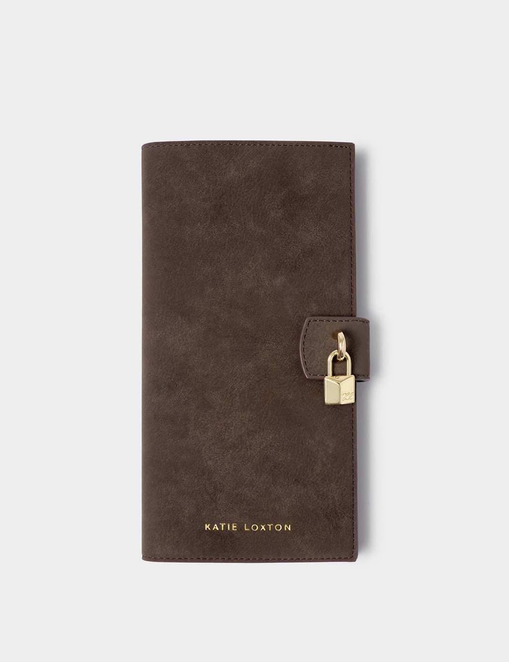 Katie Loxton Women's Faux Suede Travel Wallet Passport Holder - Chocolate - Available at M&S