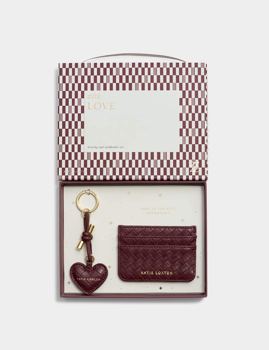 Katie Loxton Women's Faux Leather Keyring & Card Holder Gift Set - Cherry Red - Available at M&S
