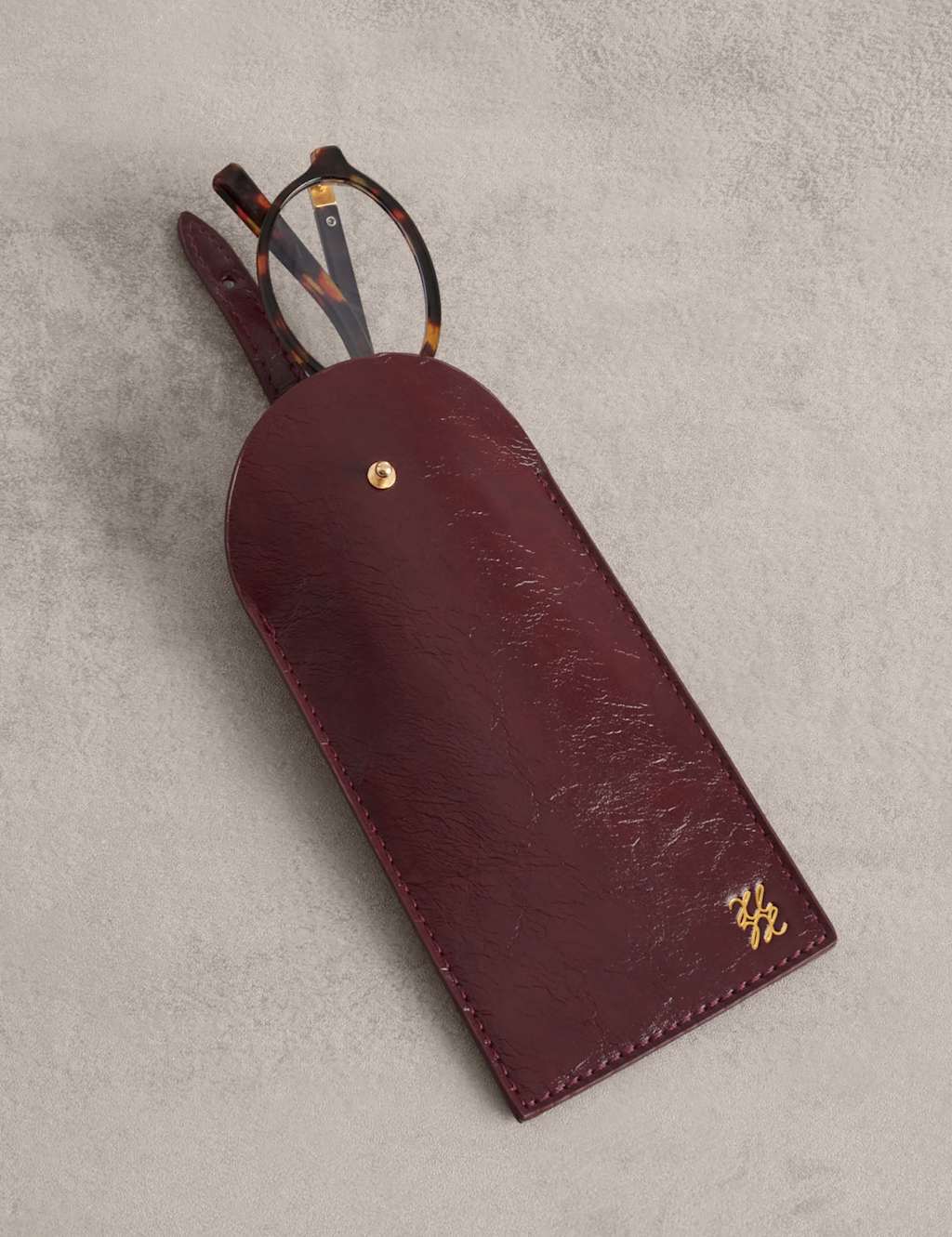 Katie Loxton Women's Faux Leather Patent Crackle Glasses Sleeve - Cherry Red - Available at M&S
