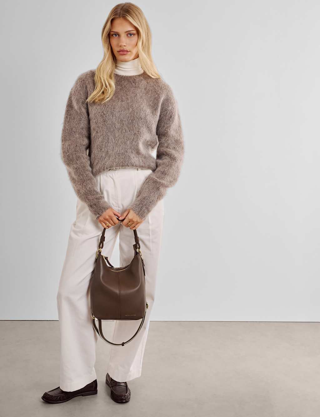 Katie Loxton Women's Faux Leather Shoulder Cross Body Grab Bag - Chocolate - Available at M&S