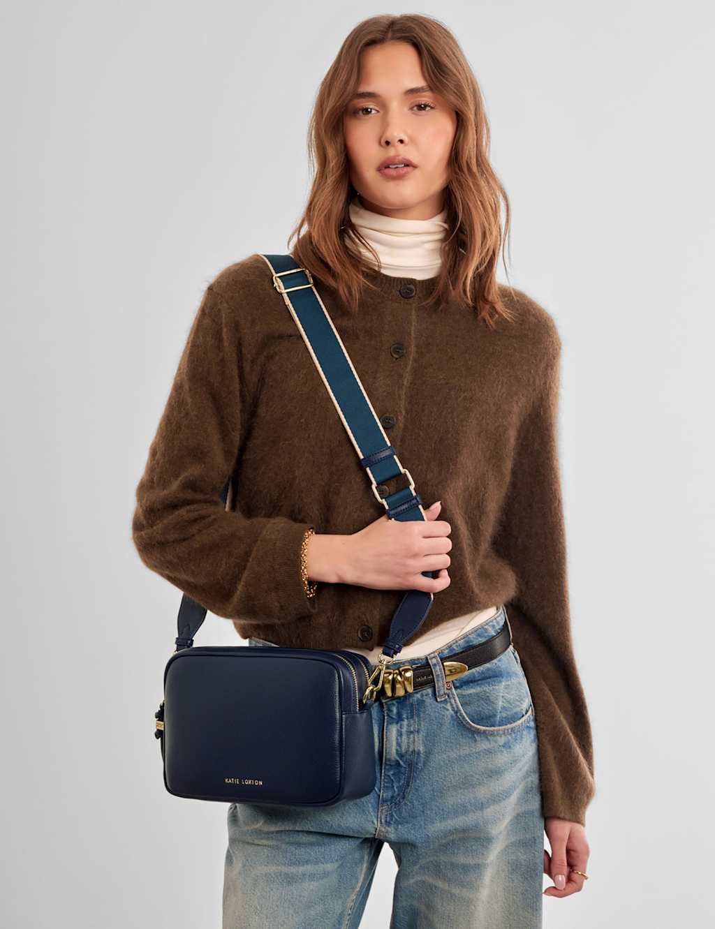 Katie Loxton Women's Faux Leather Cross Body Bag - Navy - Available at M&S