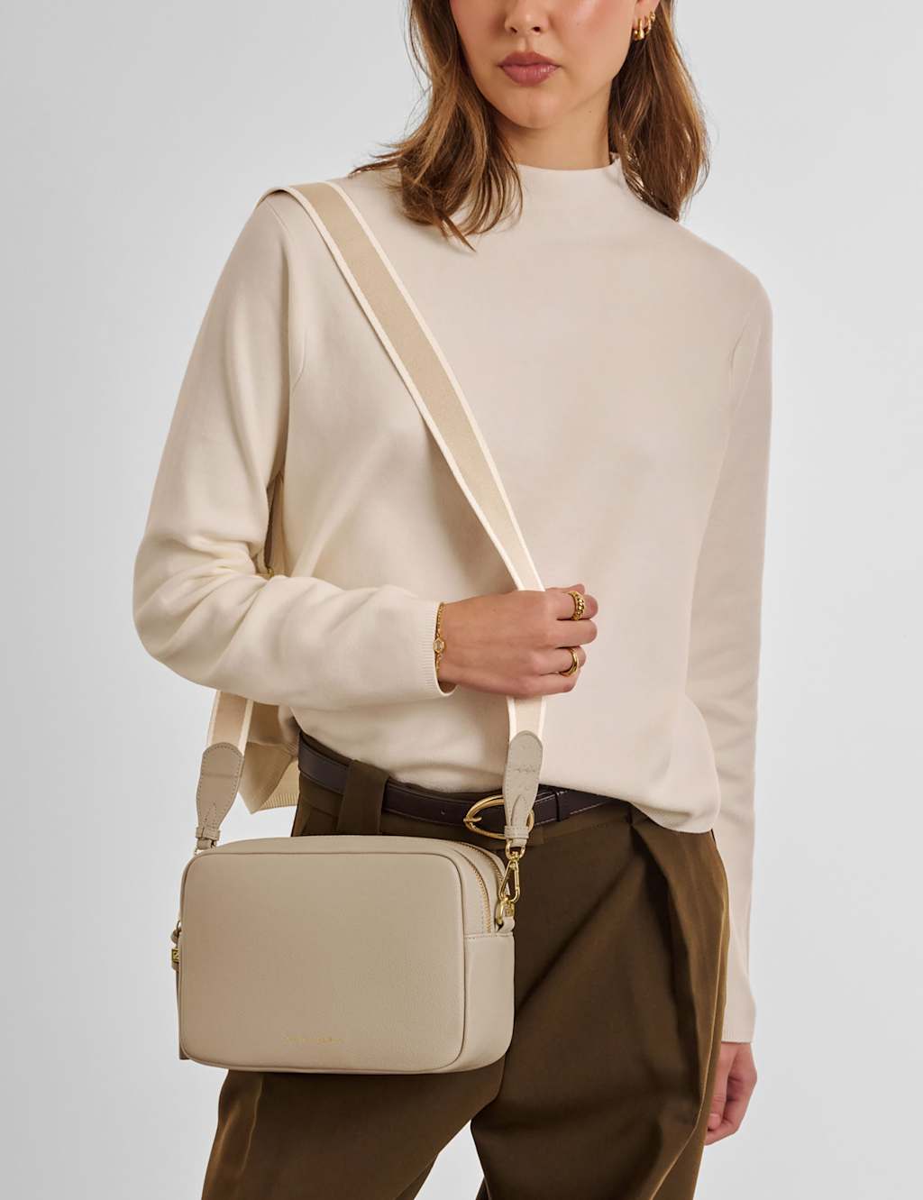 Katie Loxton Women's Faux Leather Cross Body Bag - Taupe - Available at M&S
