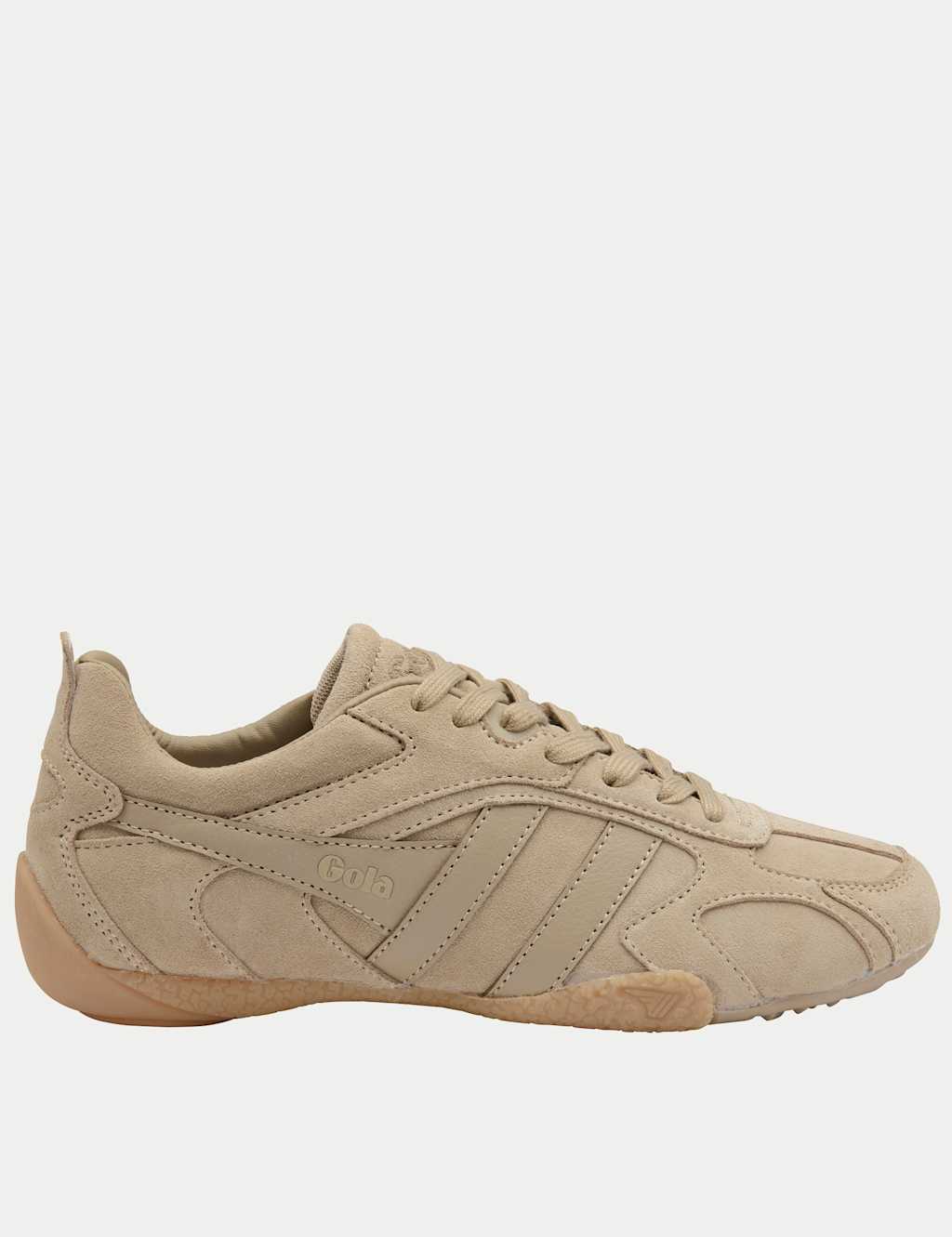 Gola Women's Corva Suede Lace Up Trainers - 8 - Beige - Available at M&S