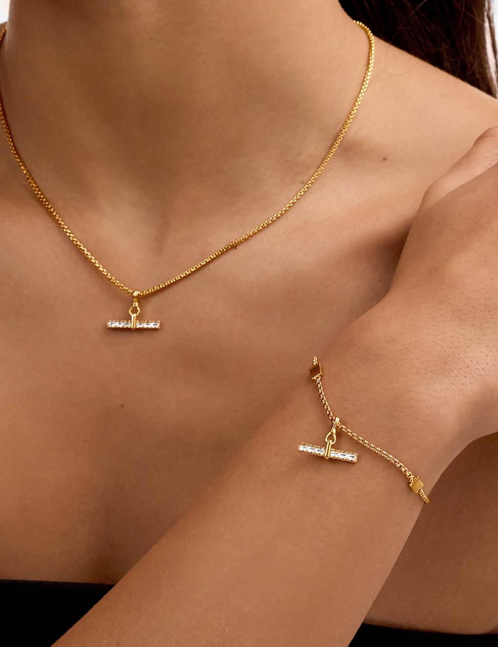 Katie Loxton Women's Gold-Plated Waterproof T-Bar Bracelet - Available at M&S