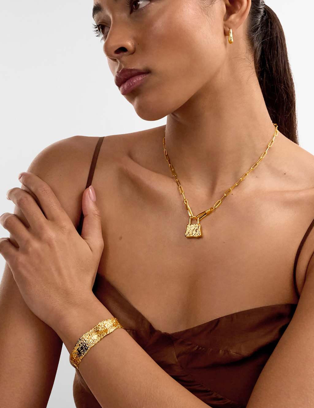 Katie Loxton Women's Gold-Plated Waterproof Textured Bangle - Available at M&S