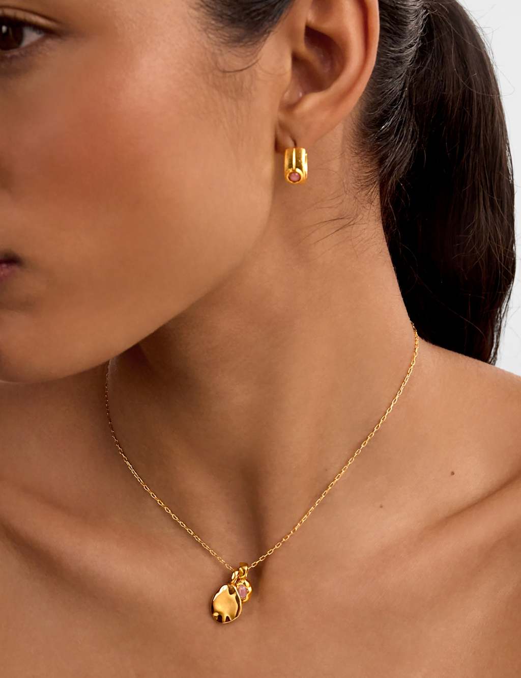 Katie Loxton Women's July Birthstone Sunstone Chain Necklace - Gold Mix - Available at M&S