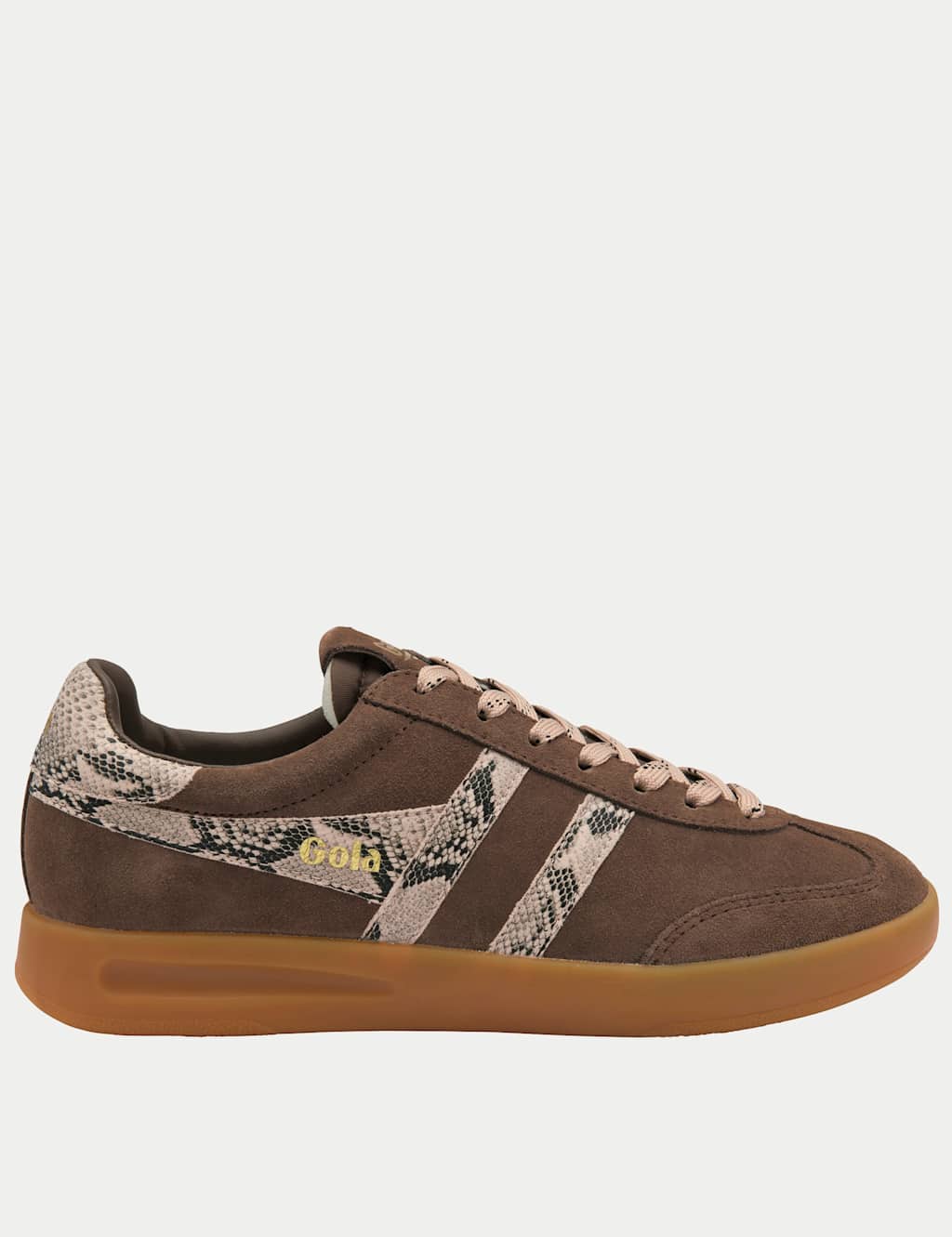 Gola Women's Cyclone Suede Snake Print Lace Up Trainers - 8 - Brown Mix - Available at M&S