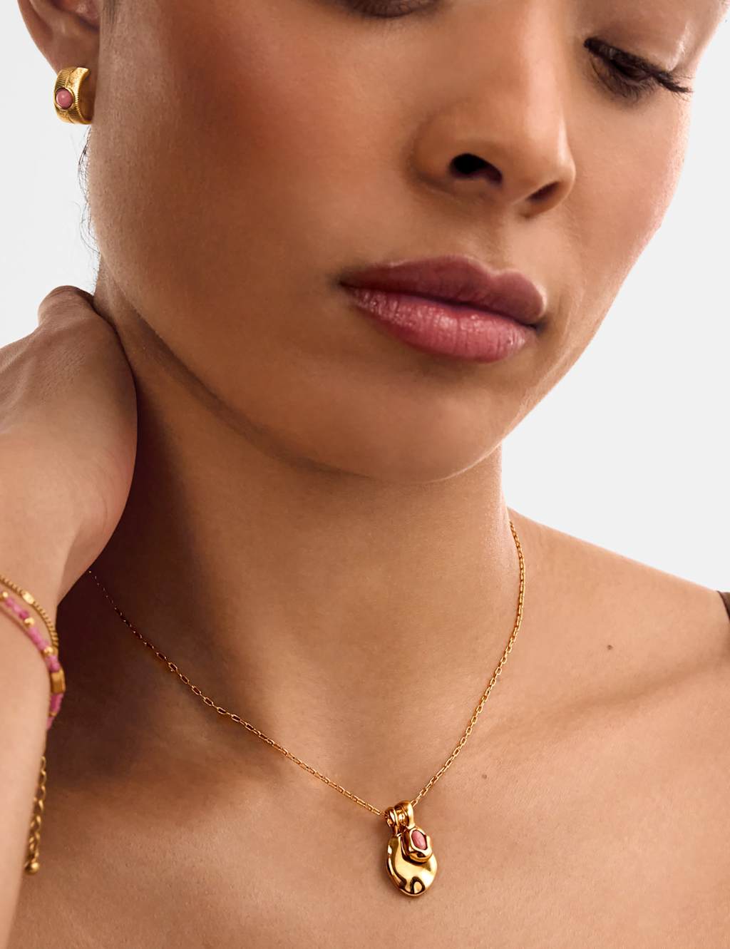 Katie Loxton Women's Gold Plated October Birthstone Necklace - Gold Mix - Available at M&S