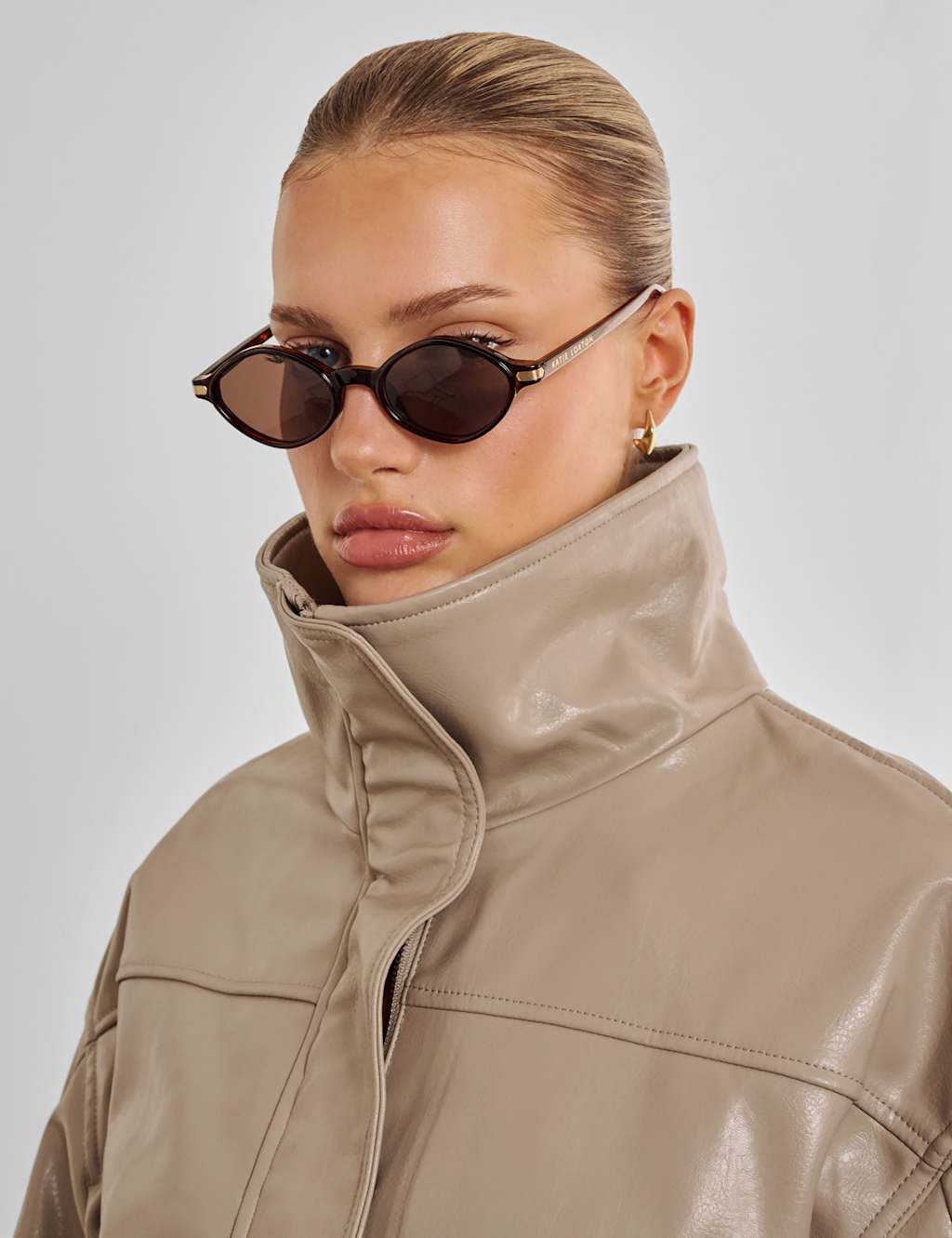 Katie Loxton Women's Slim Oval Sunglasses - Brown - Available at M&S