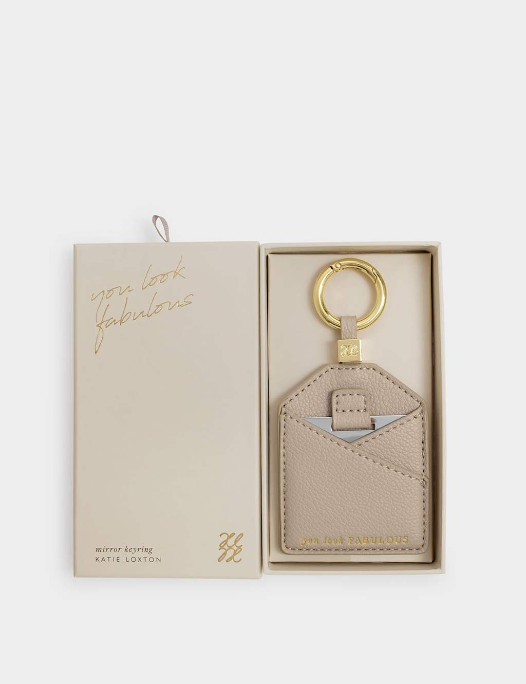 Katie Loxton Women's Mirror Keyring Gift Box - Taupe - Available at M&S