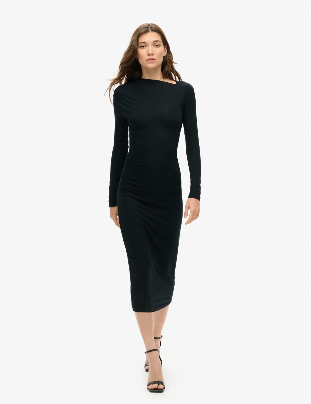 Ruched Midi Bodycon Dress