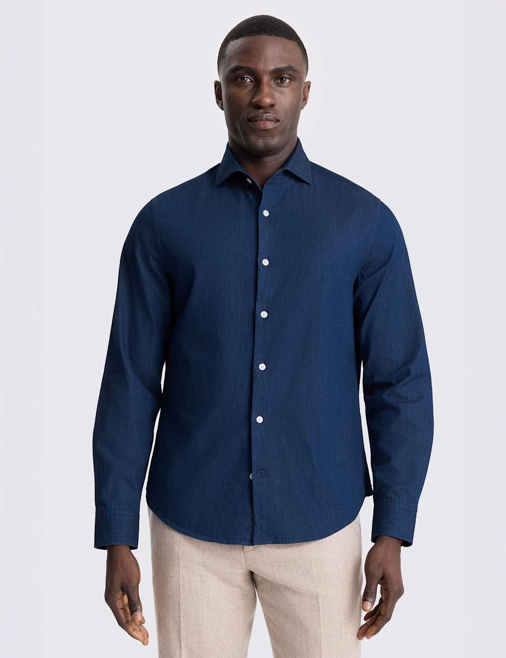 Moss Men's Denim Shirt - 2XL - Dark Blue - Available at M&S