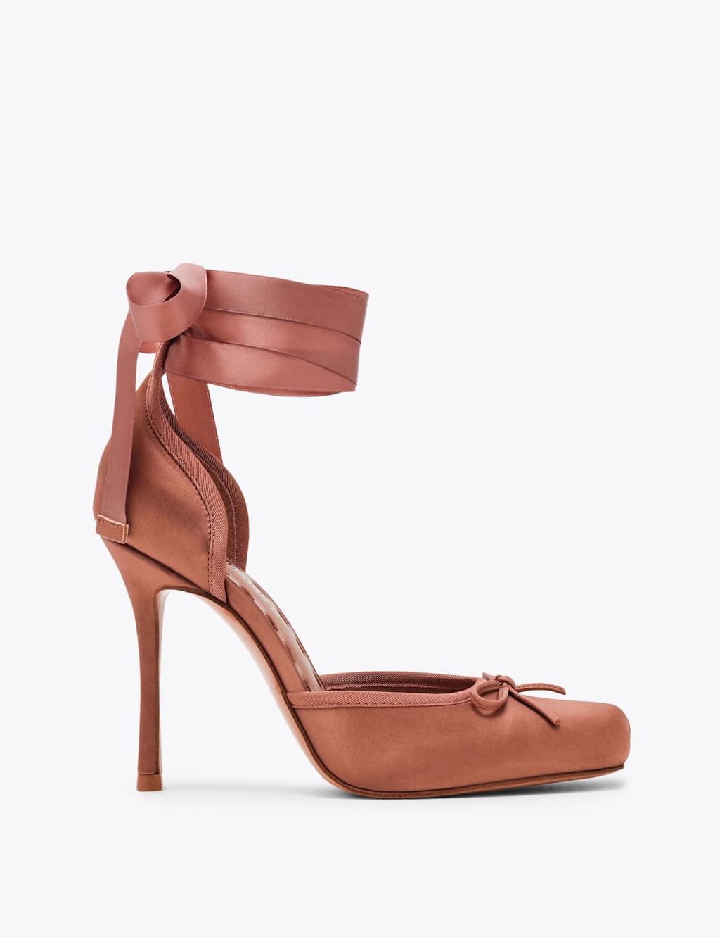 Steve Madden Women's Satin Bow Lace Up Stiletto Heel Shoes - 8 - Tan - Available at M&S