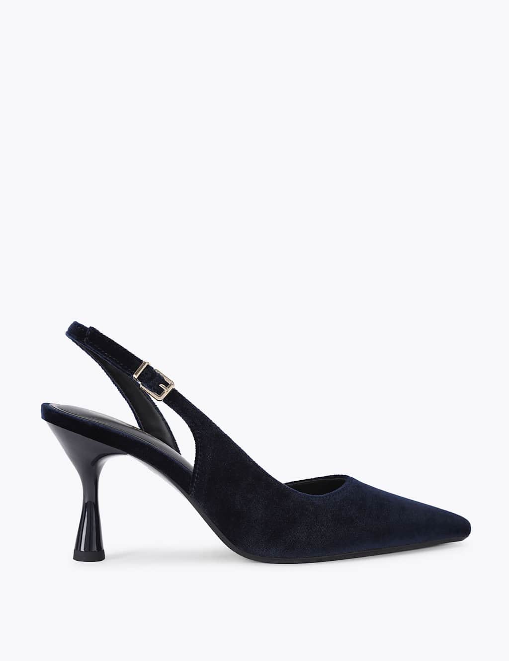 Kurt Geiger Women's Velvet Stiletto Heel Pointed Court Shoes - 5 - Blue - Available at M&S