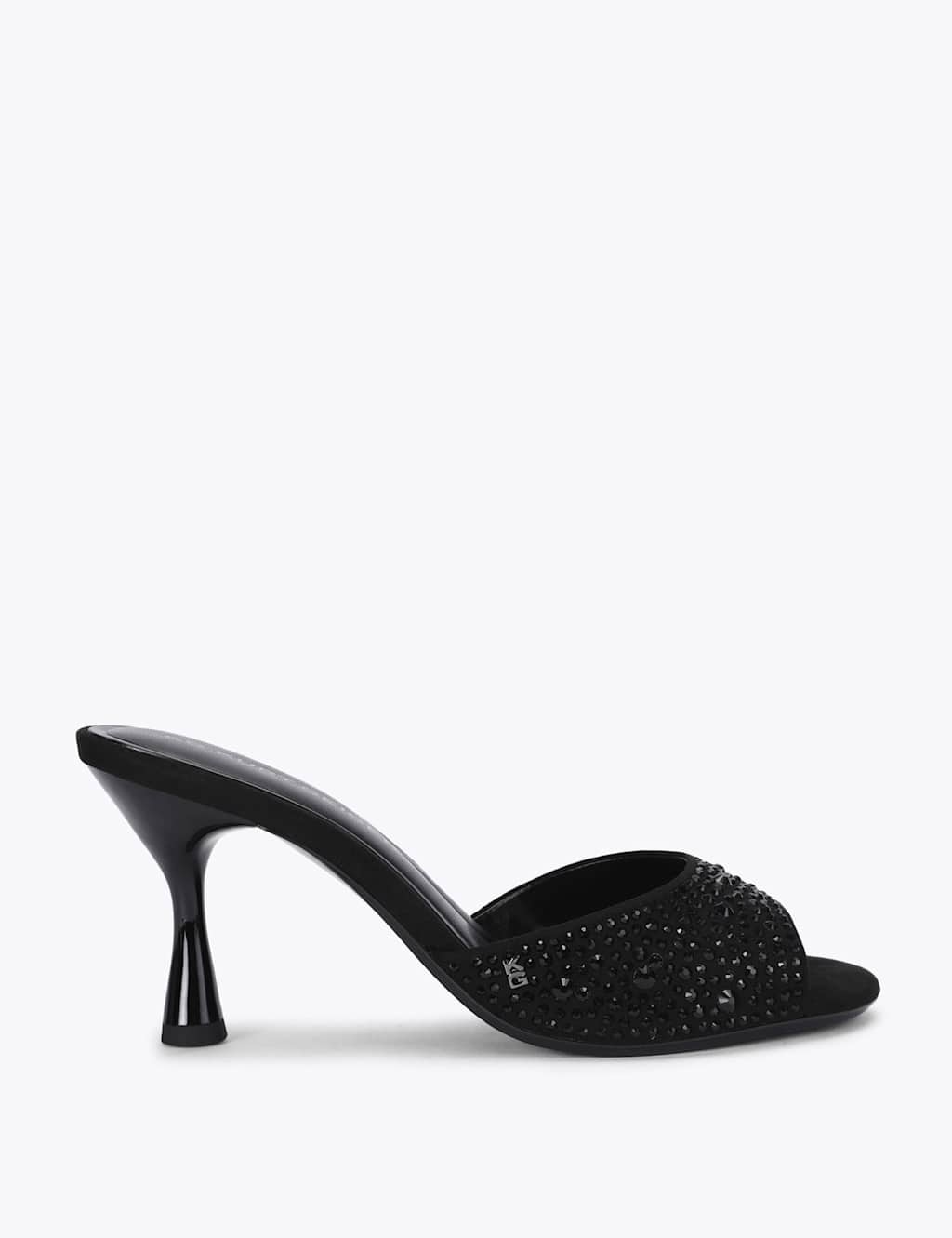 Kurt Geiger Women's Sparkle Flared Heel Open Toe Mules - 3 - Black - Available at M&S