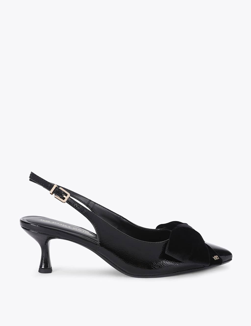 Kurt Geiger Women's Velvet Bow Kitten Heel Slingback Shoes - 3 - Black - Available at M&S