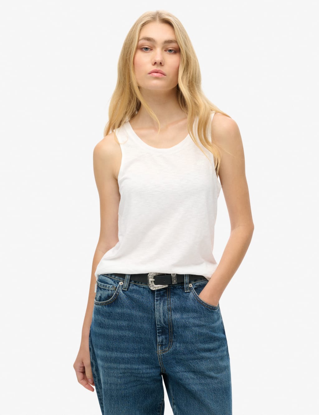 Cotton Rich Scoop Neck Tank Top