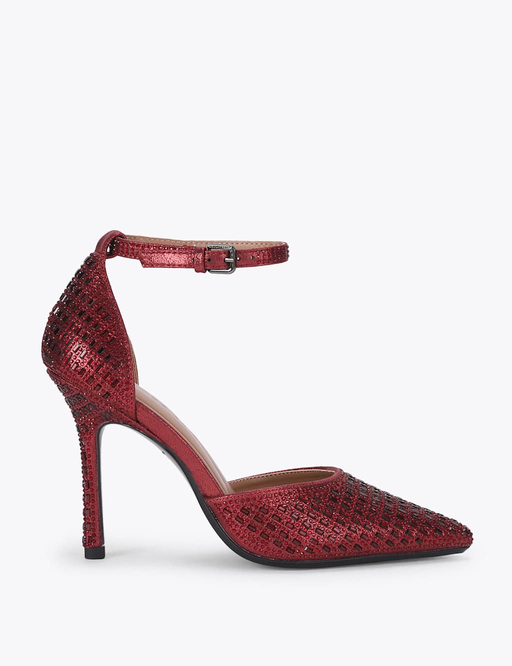 Kurt Geiger Ankle Strap Stiletto Heel Pointed Shoes Red