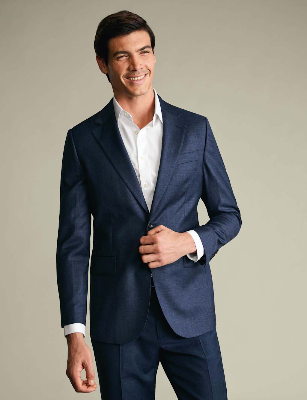 Charles Tyrwhitt Men's Slim Fit Super 100s Wool Twill Suit Jacket - 40 - Indigo - Available at M&S