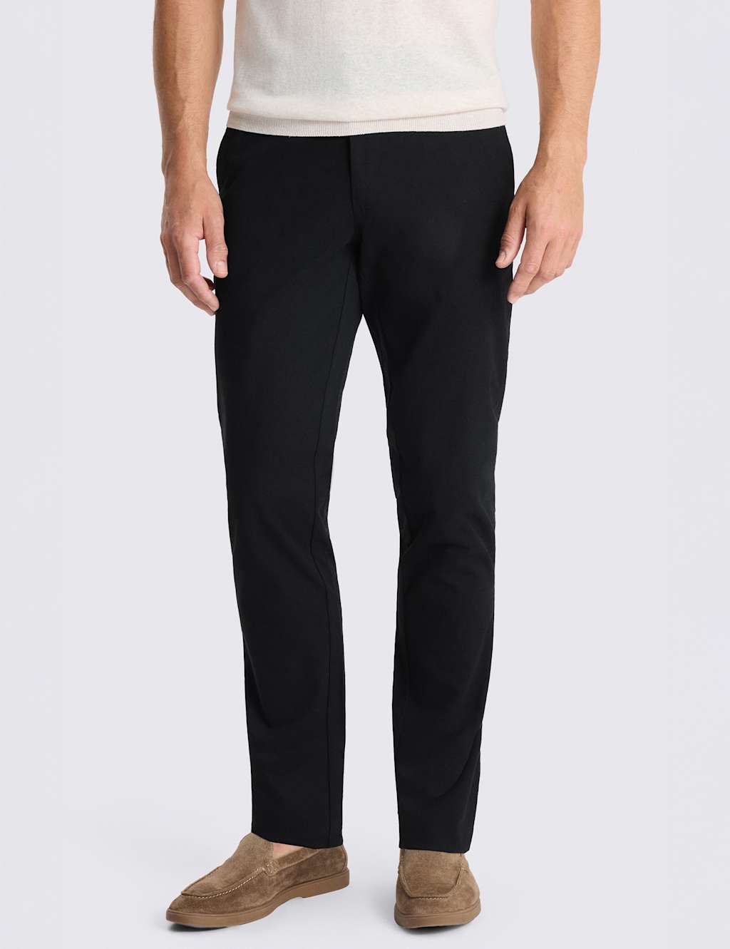 Moss Men's Tailored Fit Cotton Rich Stretch Chinos - 34 - Black - Available at M&S