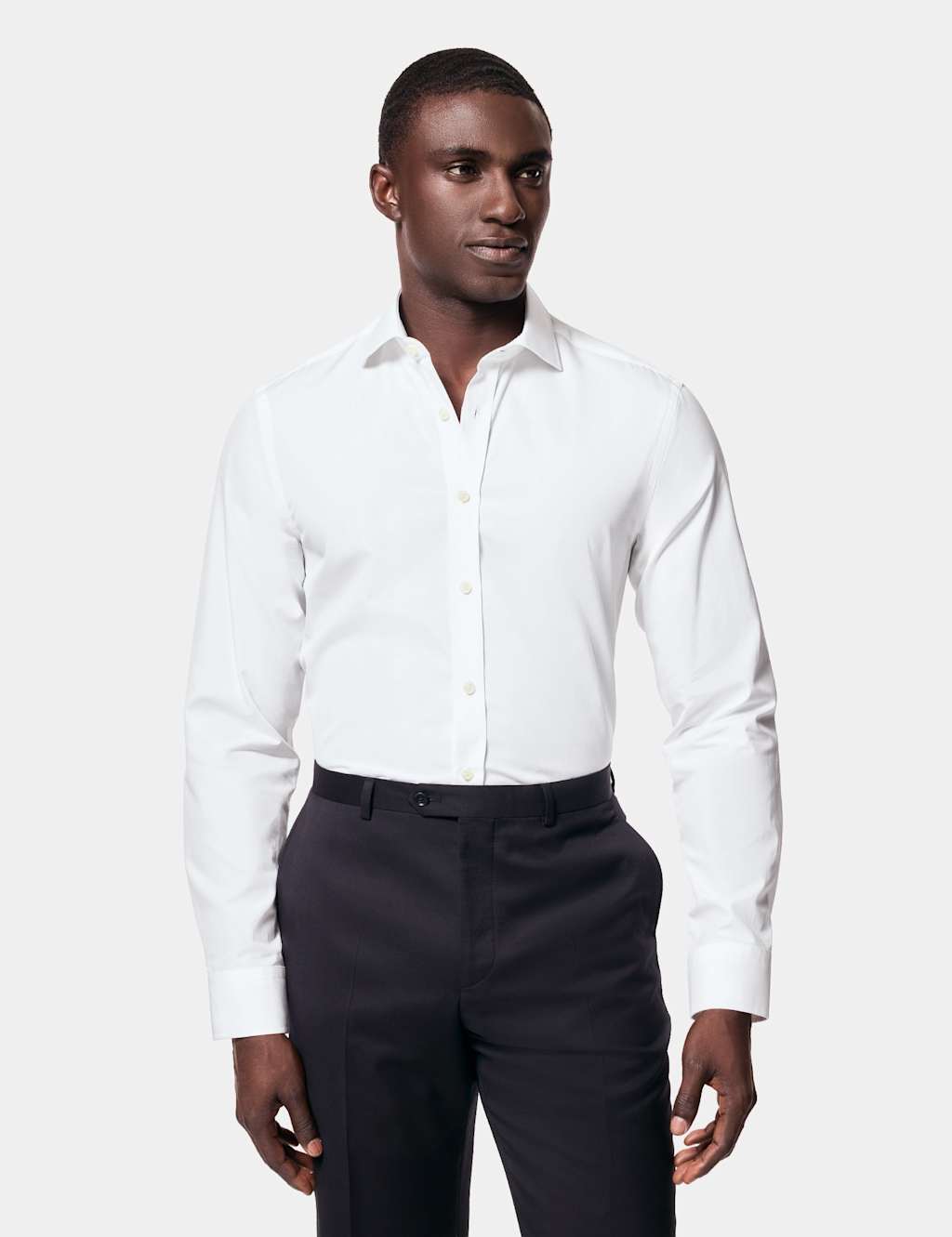 Hawes & Curtis Men's Slim Fit Pure Cotton Poplin Shirt - 16/36in - White - Available at M&S