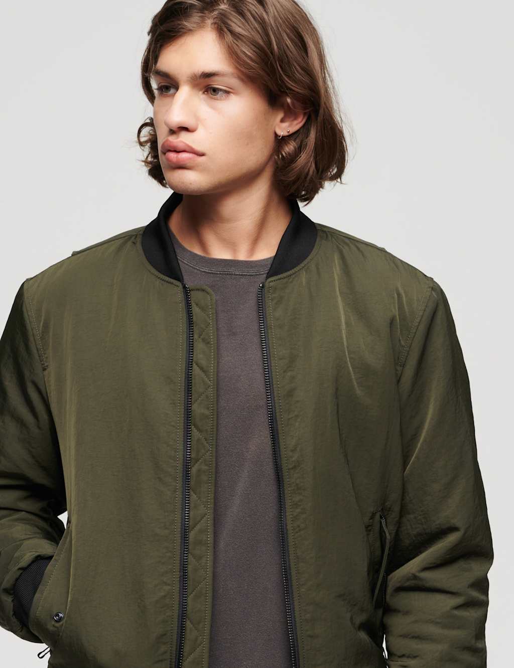 Superdry & Co Hooded Bomber Jacket Green