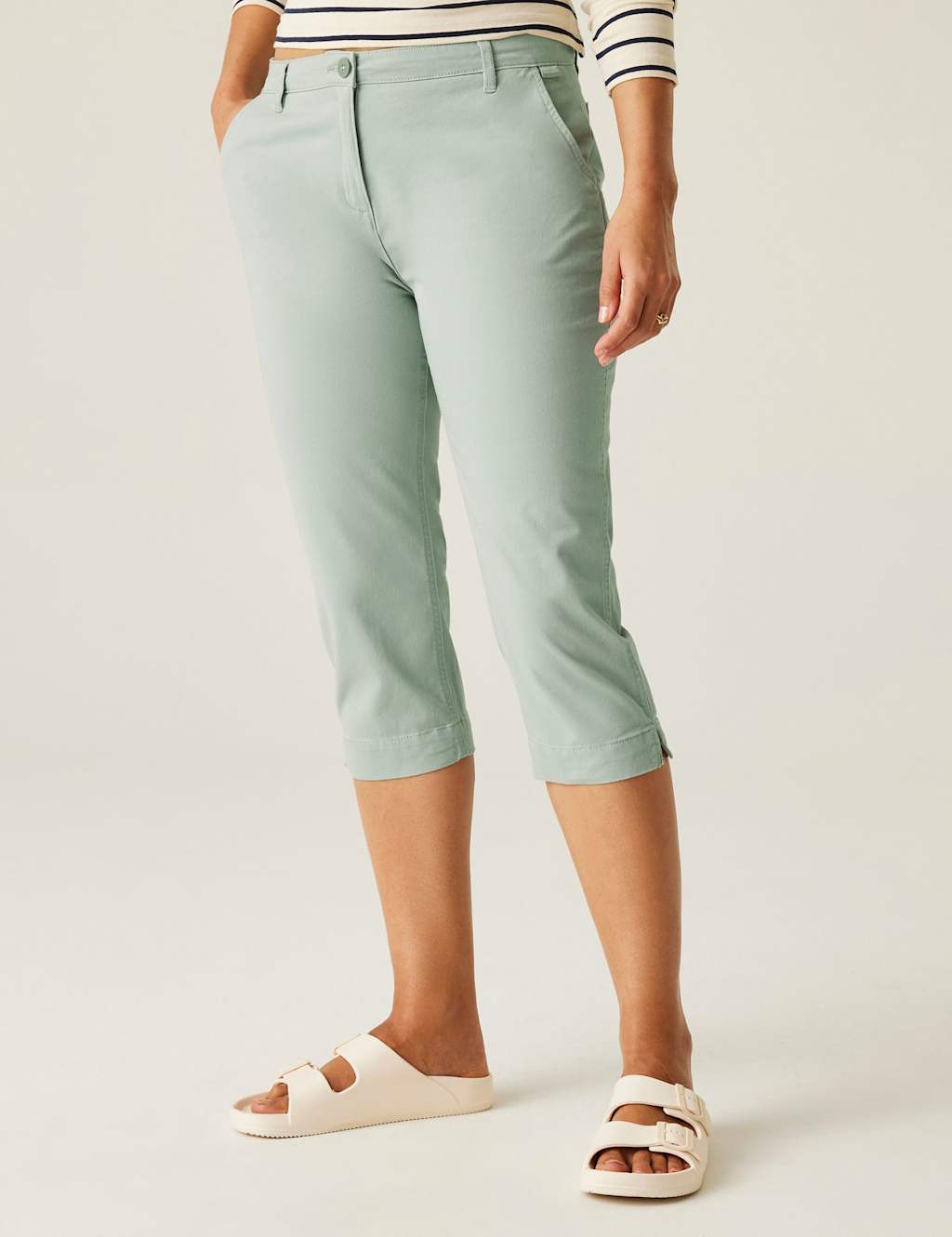 Cotton Rich Tapered Cropped Trousers