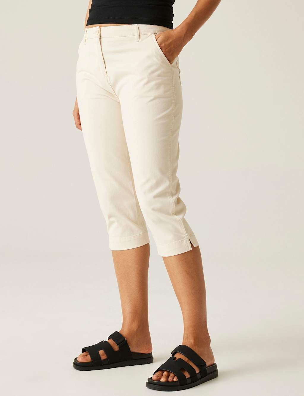 Cotton Rich Tapered Cropped Trousers