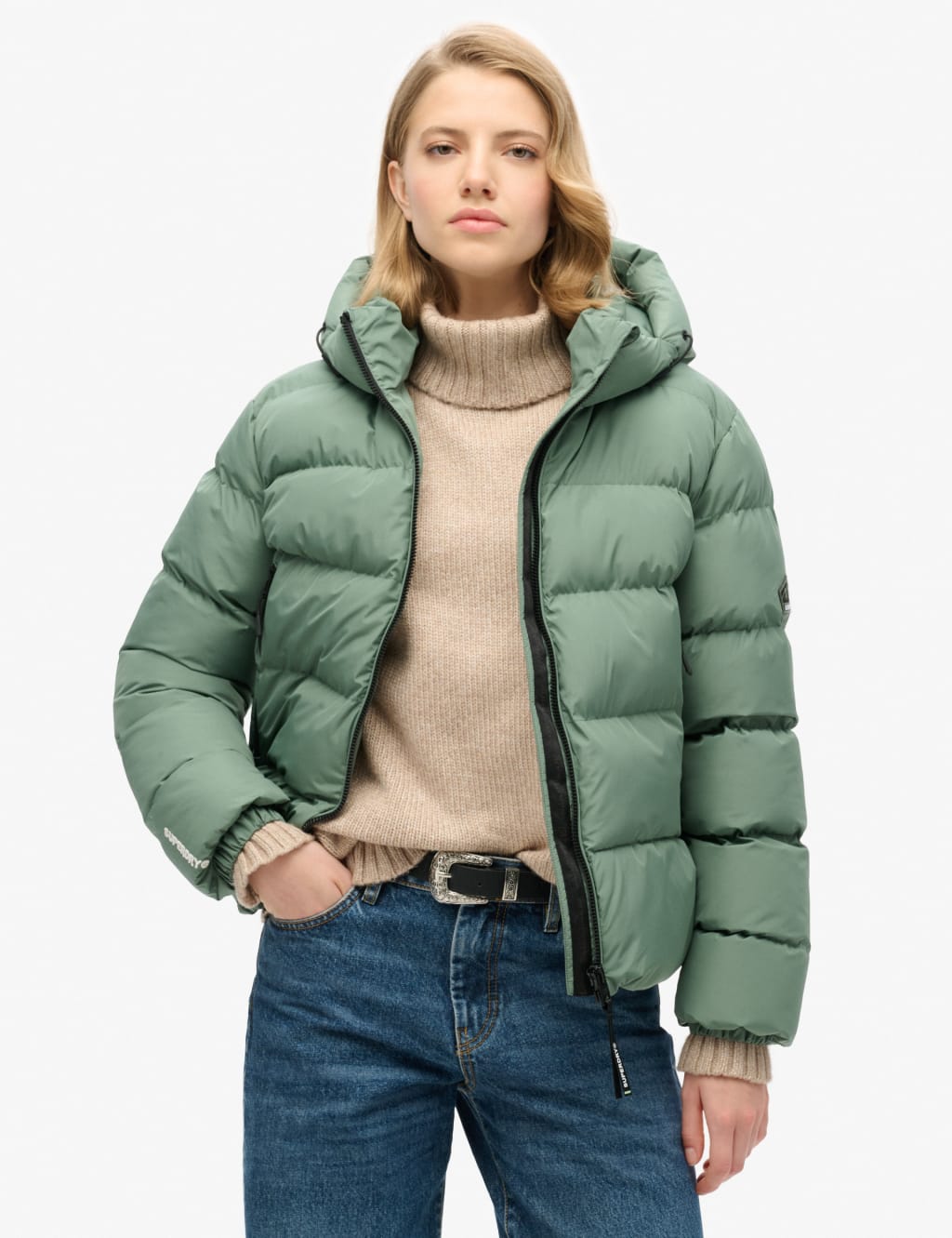 Padded Hooded High Neck Puffer Jacket