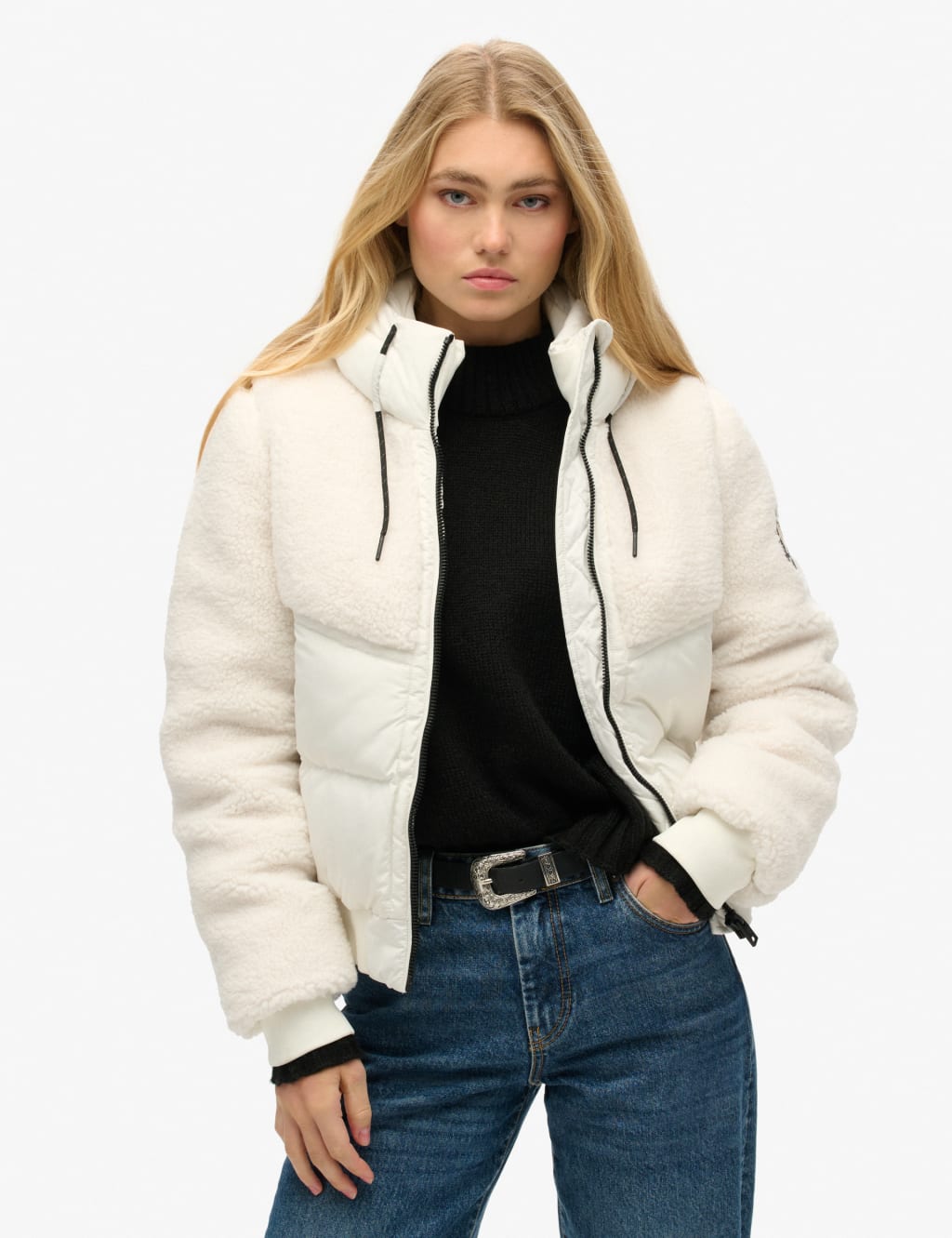 Quilted Hooded Bomber Jacket