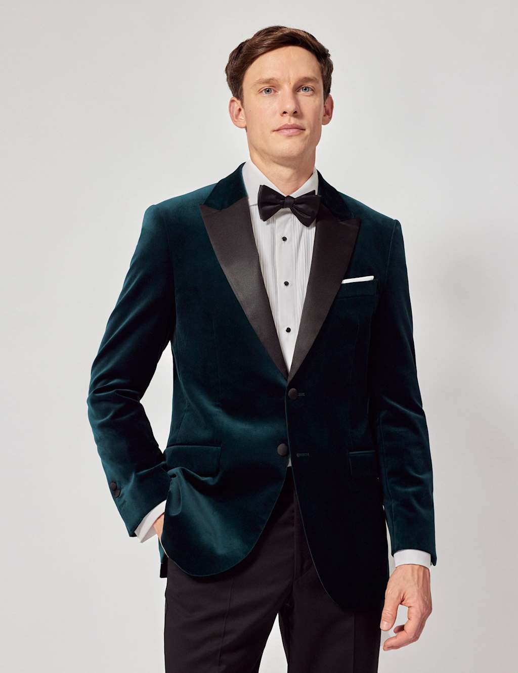 Hawes & Curtis Cotton Rich Velvet Suit Jacket Teal