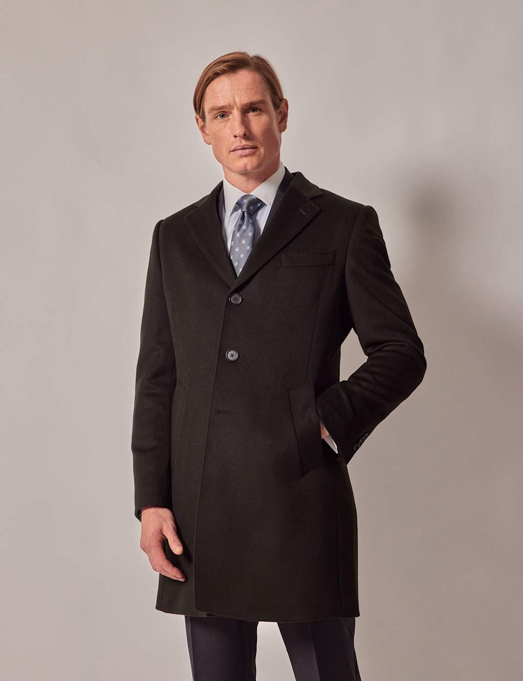 Hawes & Curtis Men's Pure Wool Overcoat - 46 - Green - Available at M&S