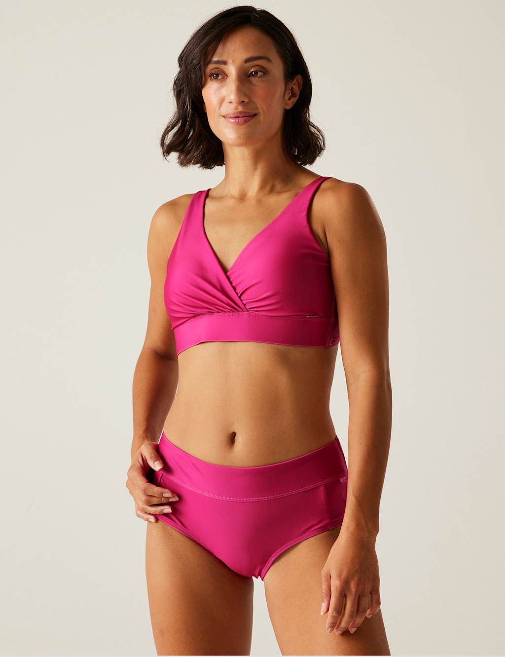 Paloma Striped V-Neck Bikini Top