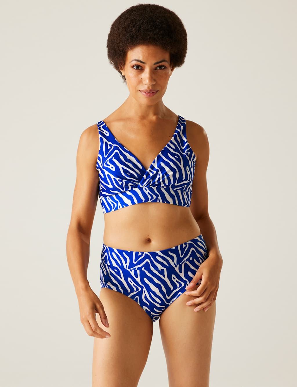 Paloma Striped V-Neck Bikini Top