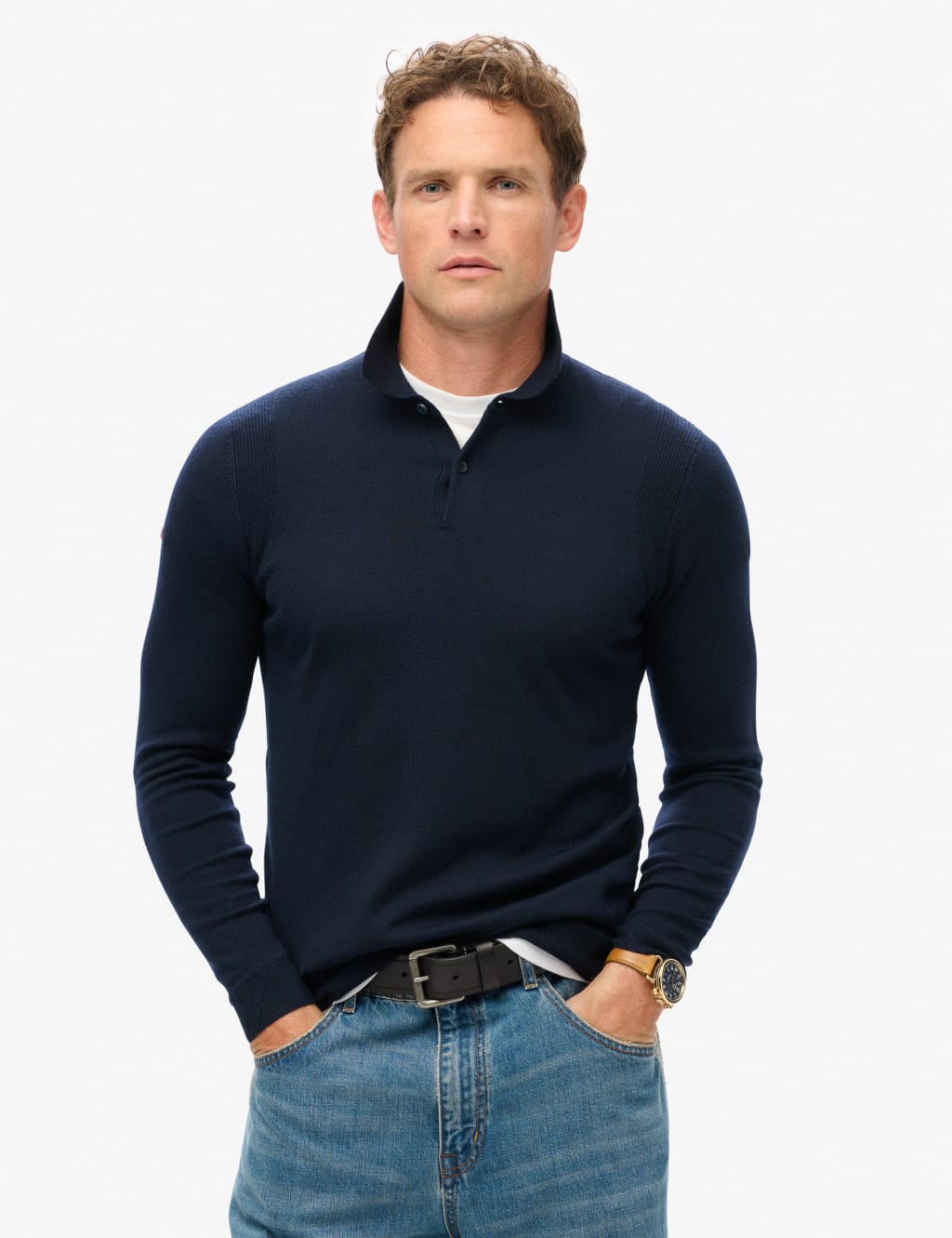 Merino Long Sleeve Polo Jumper