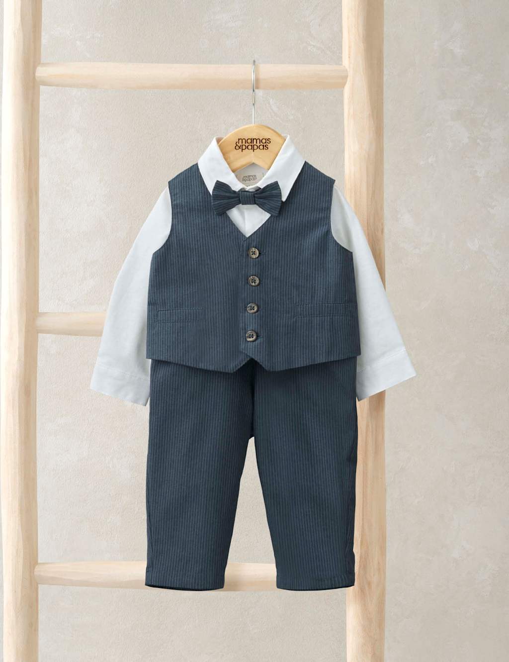 Mamas & Papas 4pc Pure Cotton Top & Bottom Suit Set (3 Mths-3 Yrs) Blue