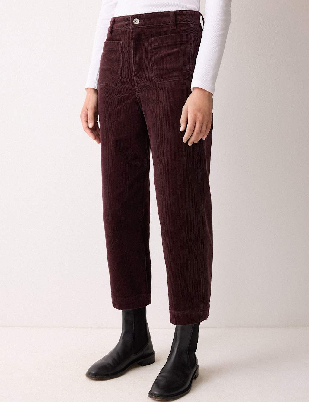 Jigsaw Cord High Waisted Wide Leg Jeans Purple