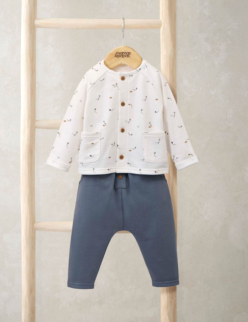 Mamas & Papas 3pc Kite Print Outfit (0-12 Mths) White Mix