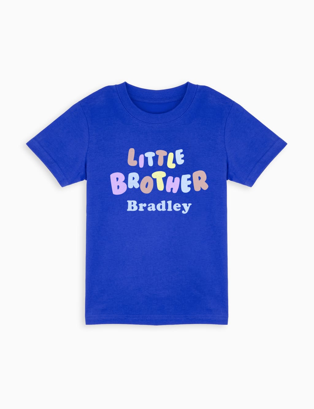 Dollymix Boys Personalised Little Brother T-Shirt (6 Mths-6 Yrs) - 2-3 Y - Blue, Blue